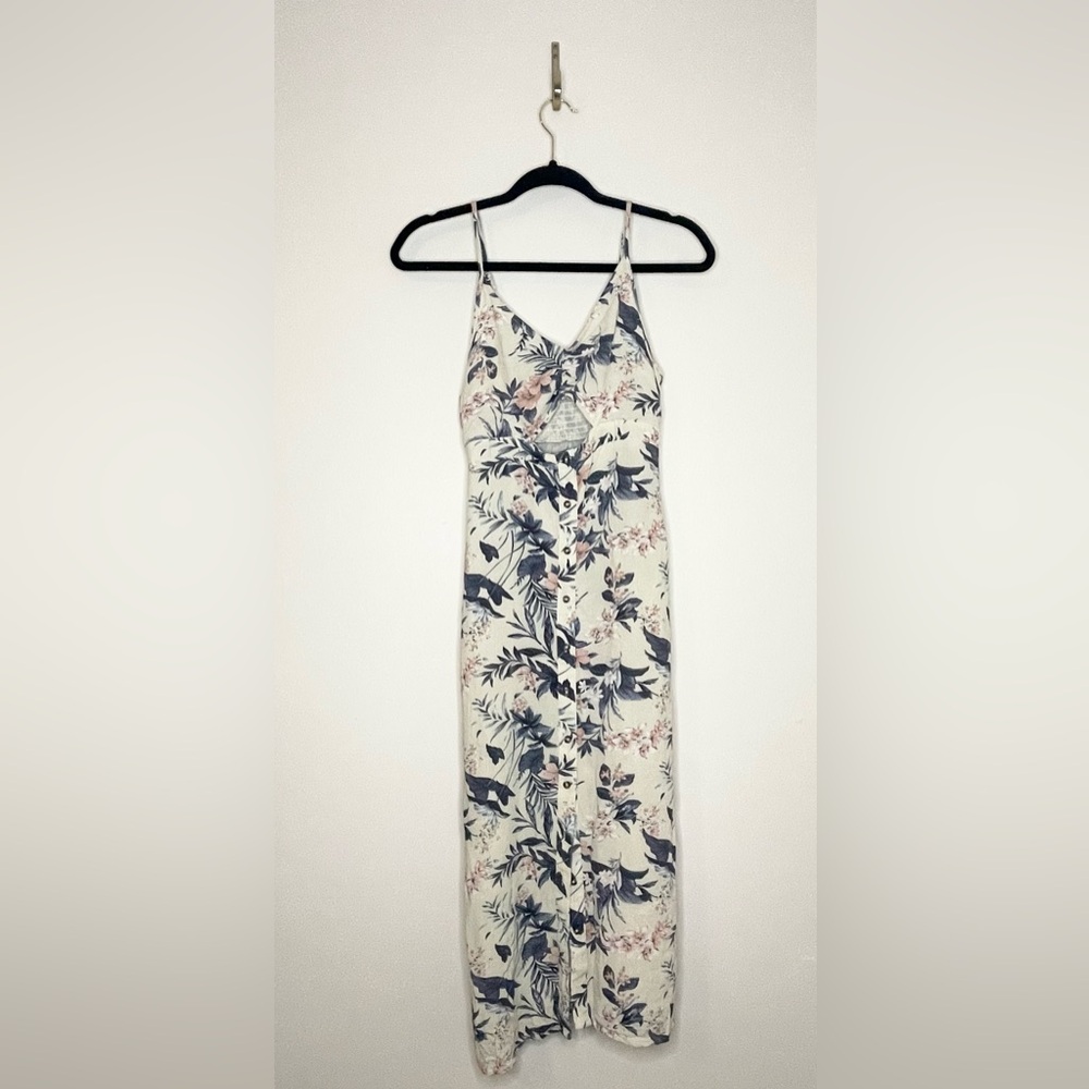 AMERICAN EAGLE Button Down Floral Print Midi Dress + Pockets | Small